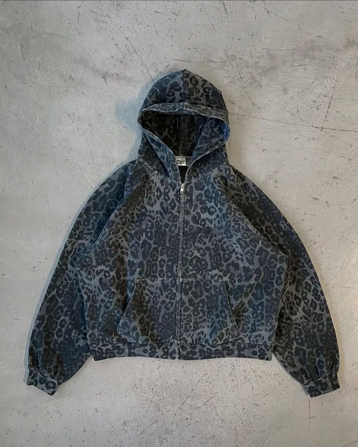 Mens Fashion Zip Up Hoodies - Sweat-shirt à capuche zippé à imprimé