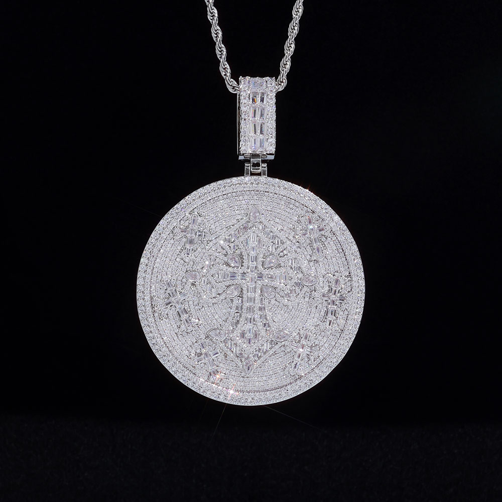 Mens Fashion Discord - ESKEEM Nouveau Collier Pendentif Croix Iced