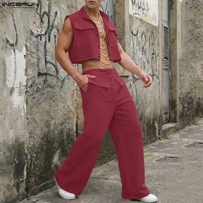 Men'S Fashion Outfits - INCERUN Ensembles Homme – Haut Court