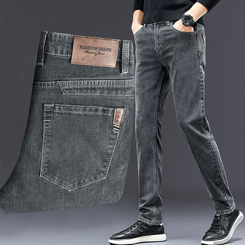 Men'S Fashion Grey Jeans - Jean Slim Gris pour Homme, Pantalon