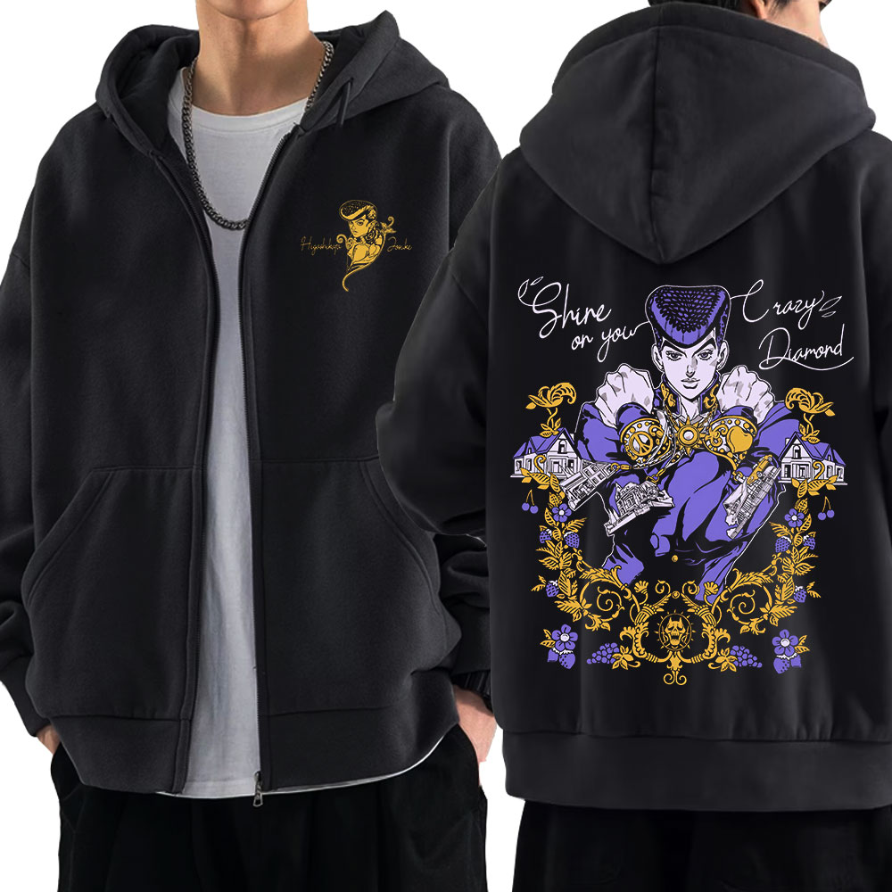 Mens Fashion Zip Up Hoodies - Anime Jojo Bizarre Adventure sweat à