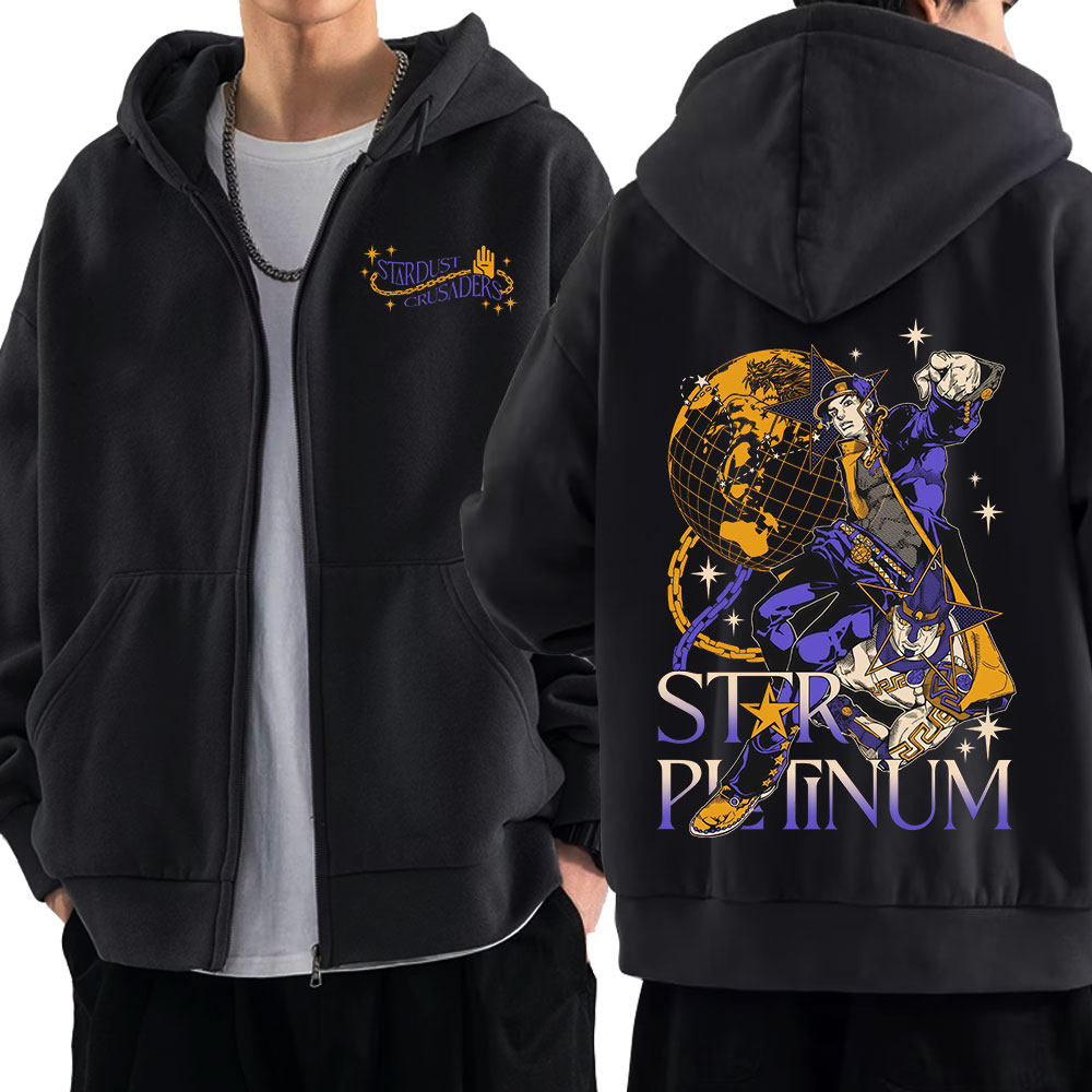 Mens Fashion Zip Up Hoodies - Anime Jojo Bizarre Adventure sweat à