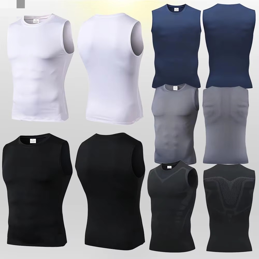 Muscle Tee Workout - Débardeur de compression pour homme, sans