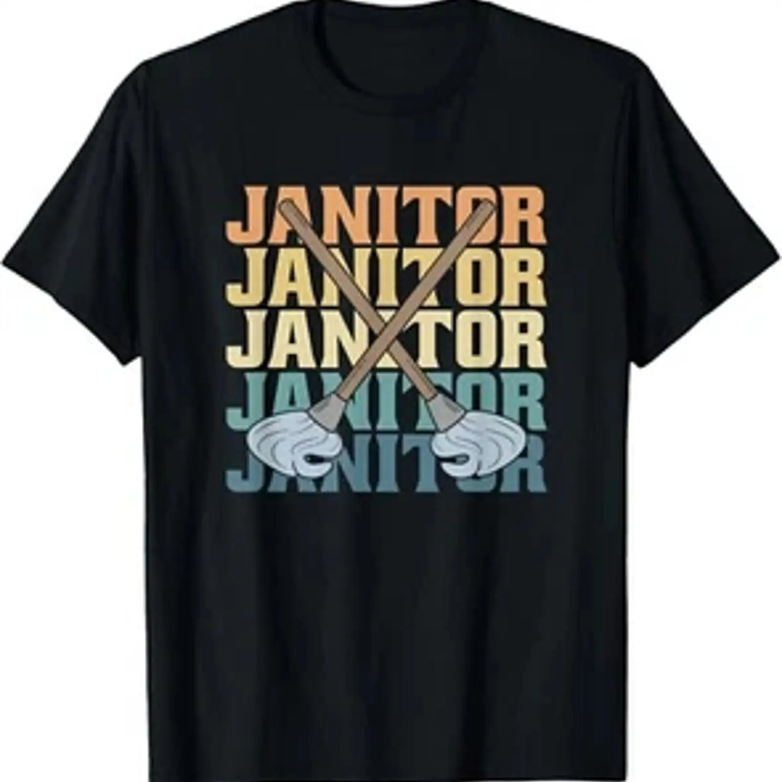 Men'S Fashion Depot - T-shirt vintage rétro Janitor Depot, style