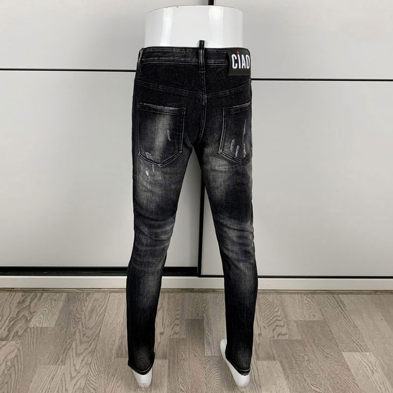 Mode de rue hommes serré noir  - Men'S Fashion Grey Jeans avis et prix