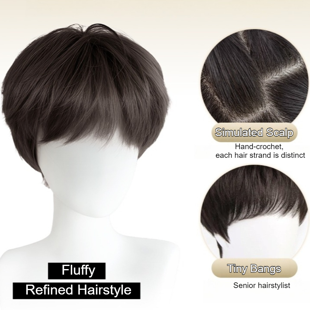 Perruque synthétique lisse pou - Men Fashion Hair Style avis et prix