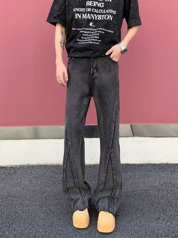 Pantalon Y2K tendance noir et  - Men'S Fashion Grey Jeans avis et prix