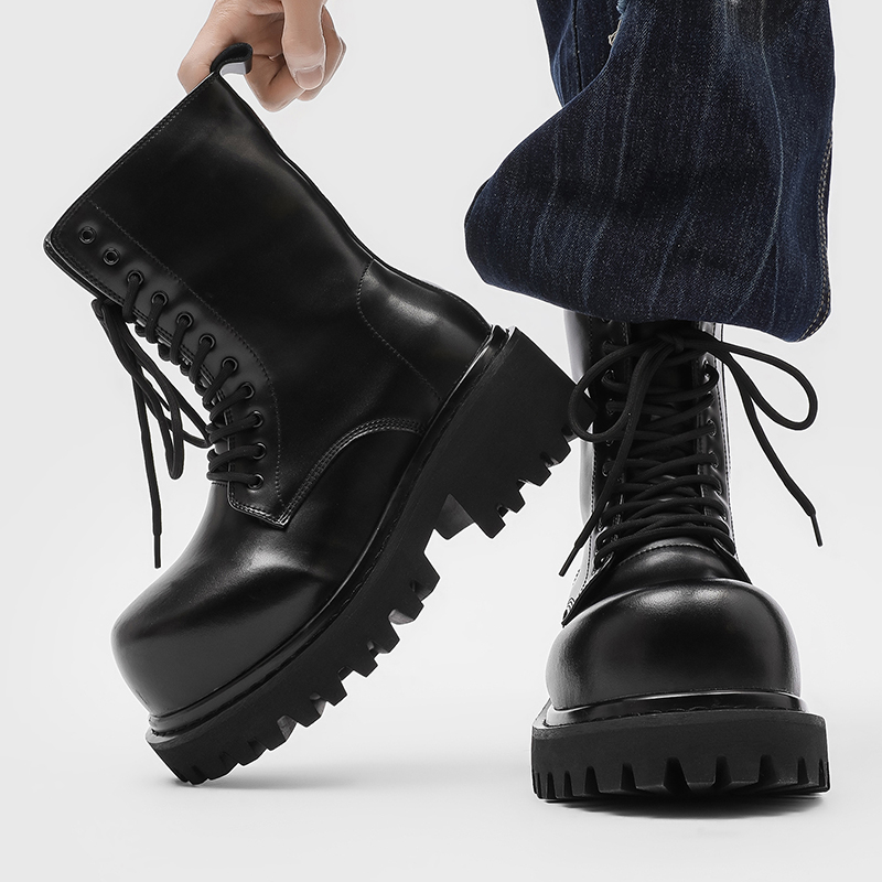 Bottes en cuir à tige haute po - Men'S Fashion Xxl avis et prix
