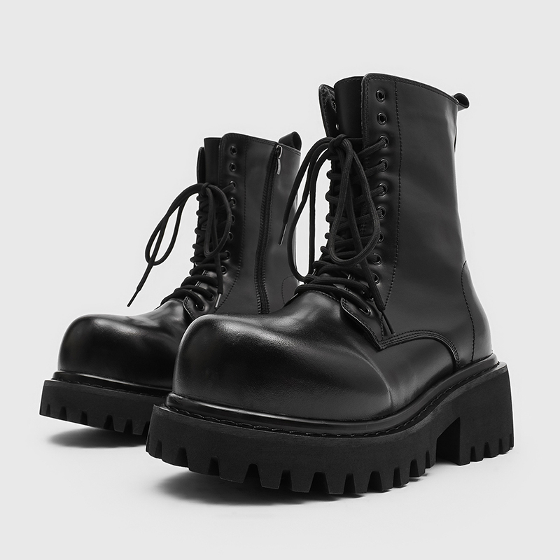 Bottes en cuir à tige haute po - Men'S Fashion Xxl avis et prix