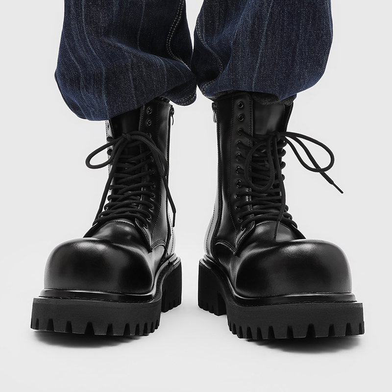 Bottes en cuir à tige haute po - Men'S Fashion Xxl avis et prix