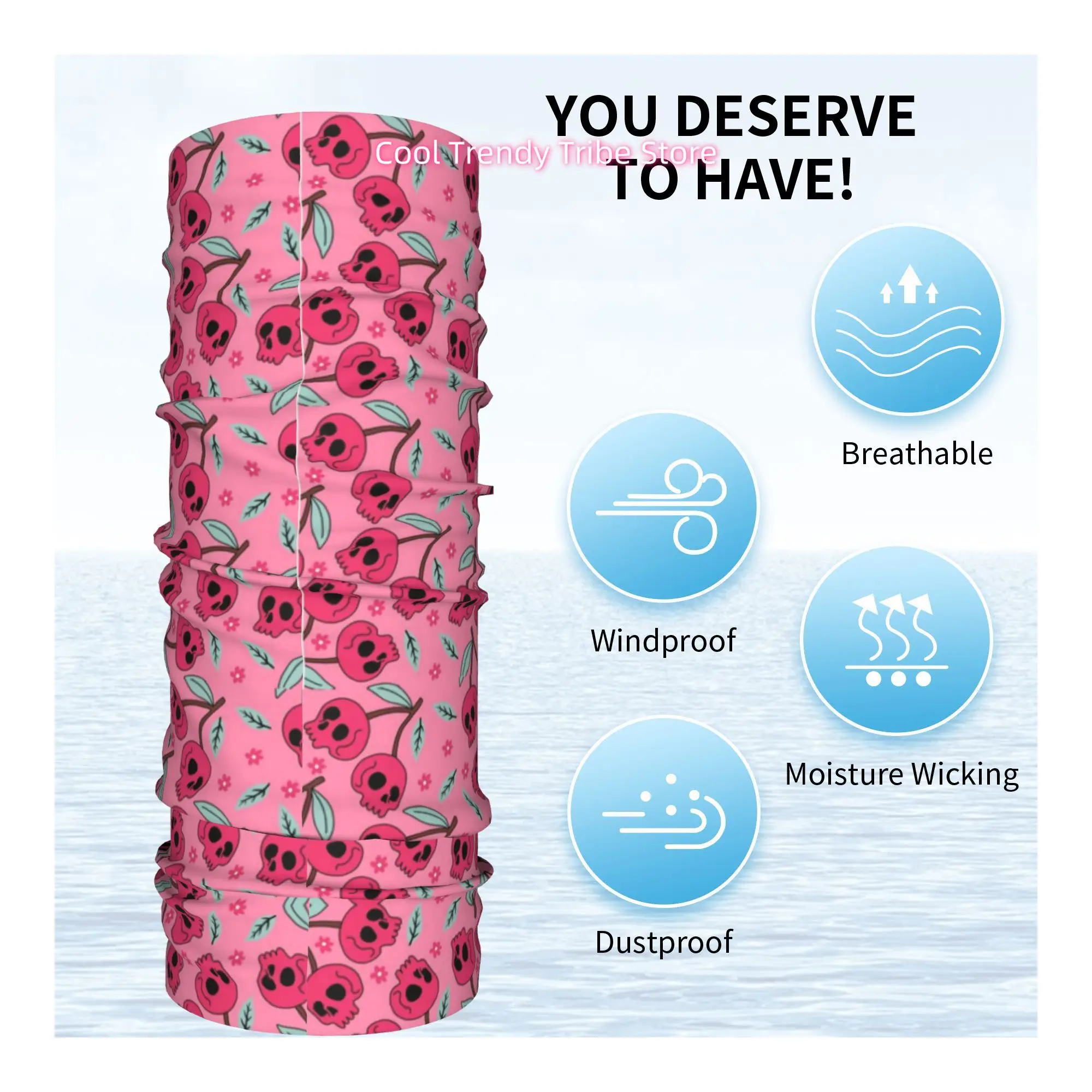 Bandana Foulard Rose Crâne Cer - Men Fashion Hair Style avis et prix
