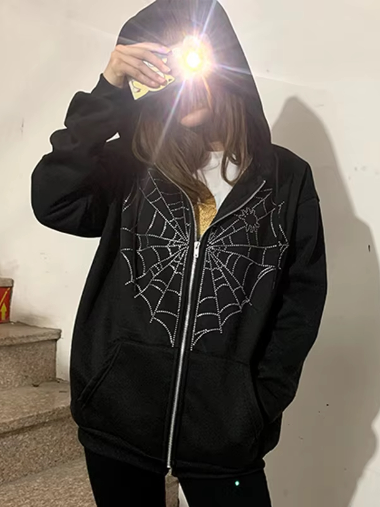 Punk Y2K Surdimensionné Zip Up - Mens Fashion Zip Up Hoodies avis et prix