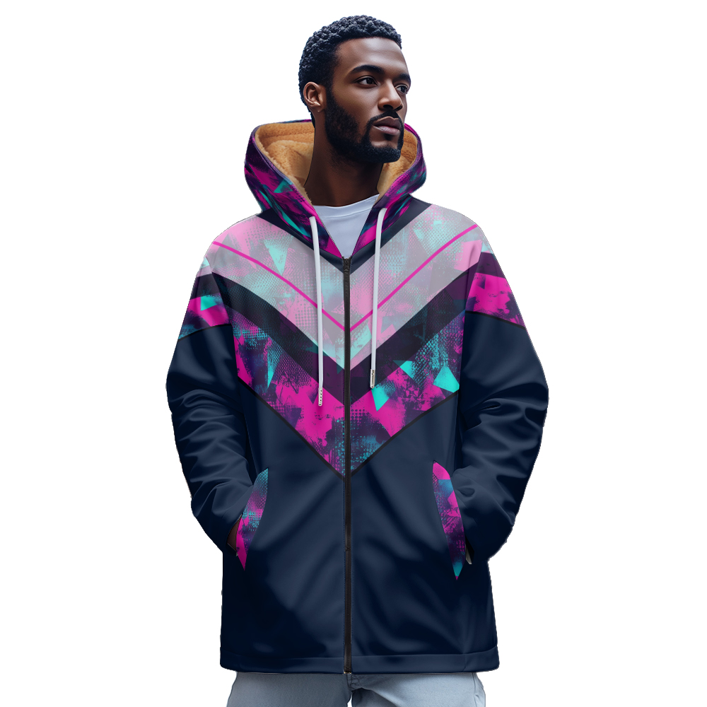 Sweat à capuche zippé à motif  - Mens Fashion Zip Up Hoodies avis et prix