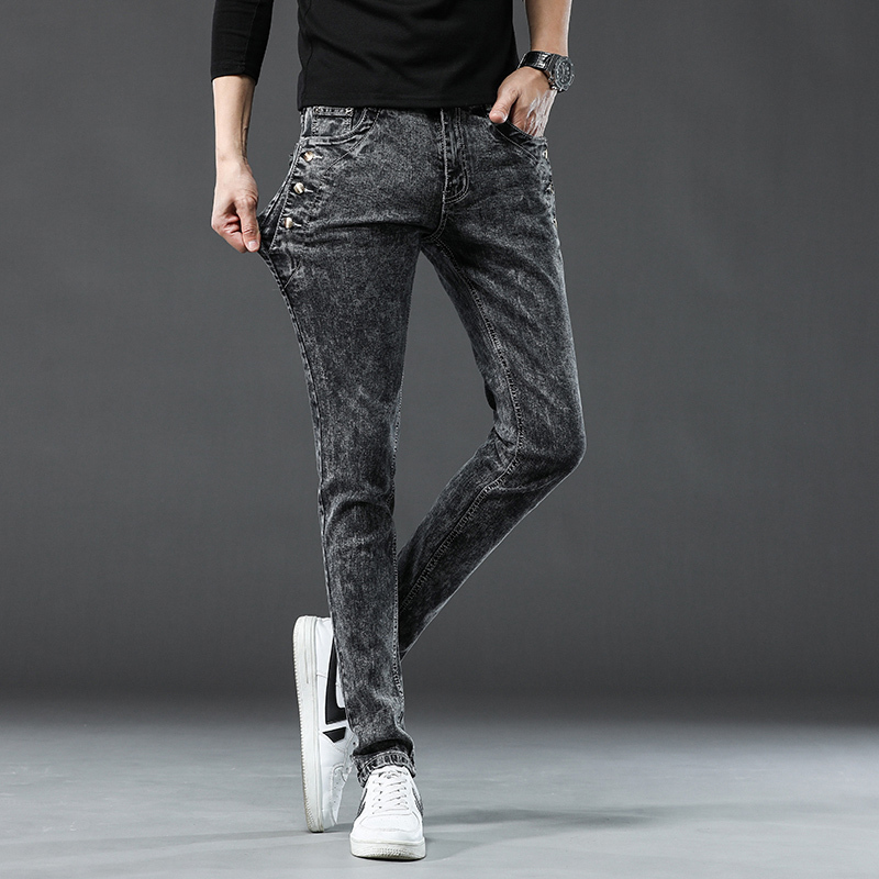 Jean classique Slim Vintage po - Men'S Fashion Grey Jeans avis et prix