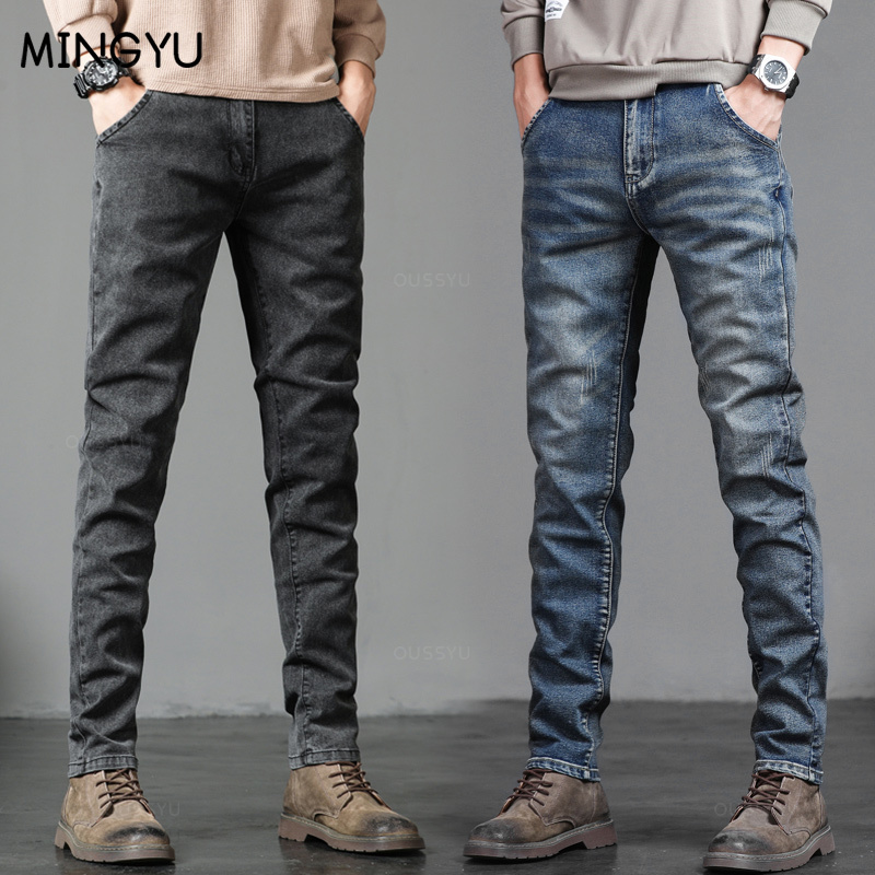 Jean gris classique en coton p - Men'S Fashion Grey Jeans avis et prix