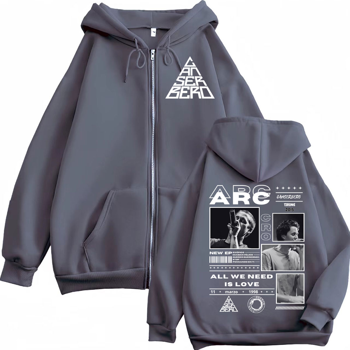 Canserbero All We Need Is Love - Mens Fashion Zip Up Hoodies avis et prix