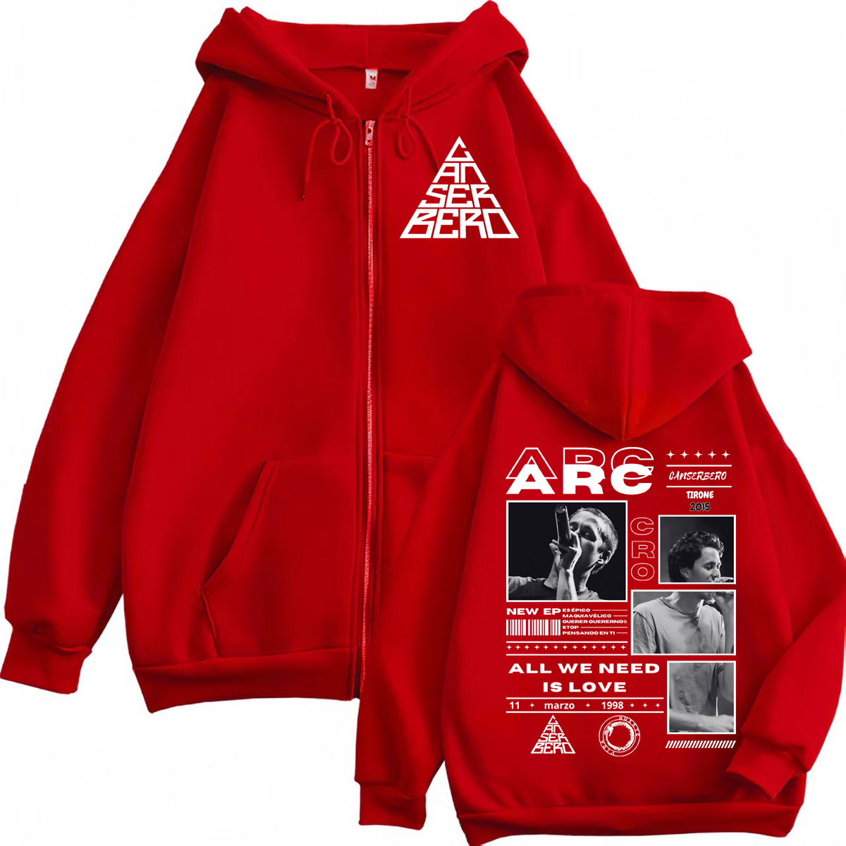 Canserbero All We Need Is Love - Mens Fashion Zip Up Hoodies avis et prix