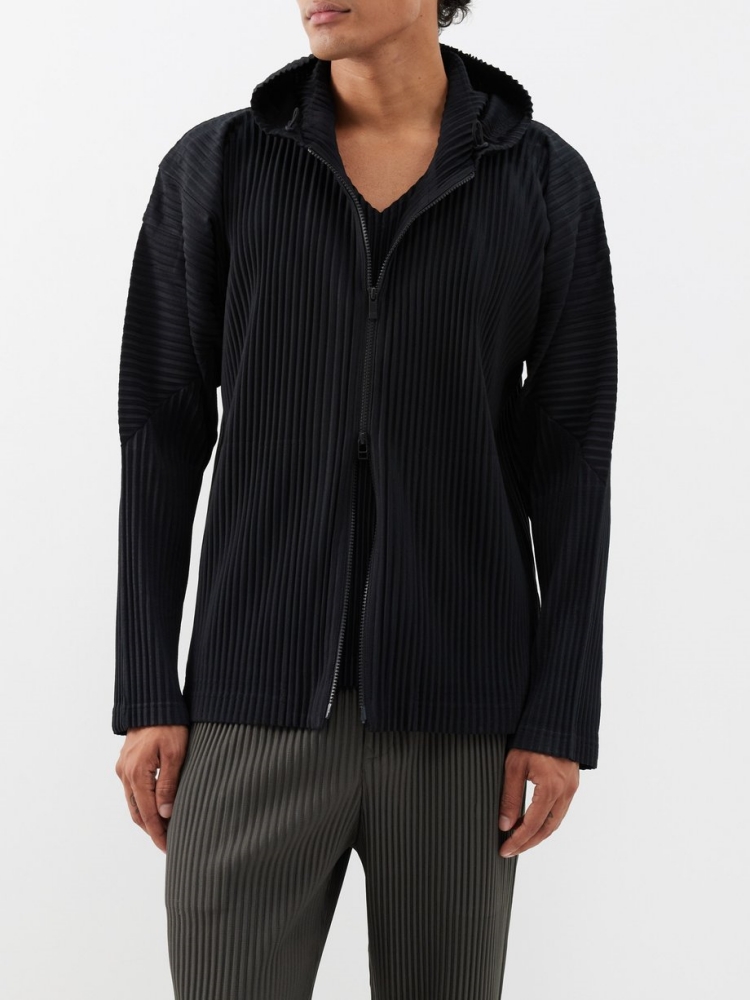 Veste à capuche plissée Miyake - Mens Fashion Zip Up Hoodies avis et prix