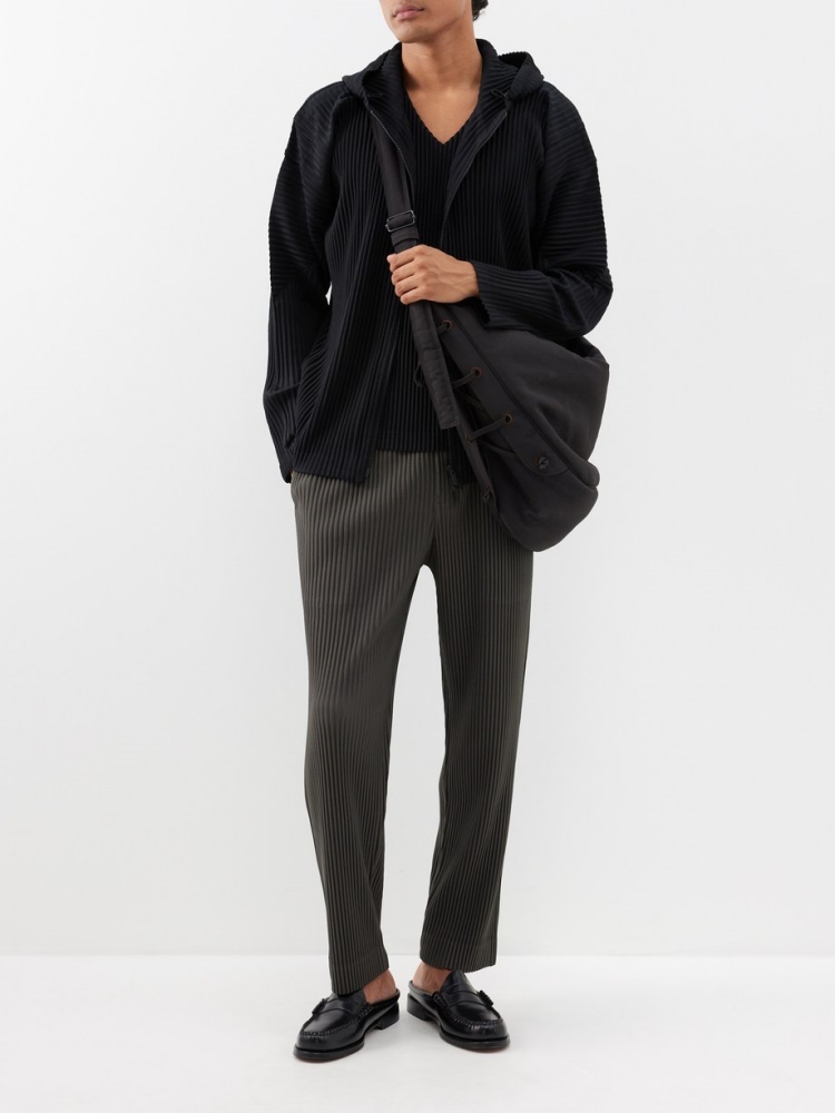 Veste à capuche plissée Miyake - Mens Fashion Zip Up Hoodies avis et prix